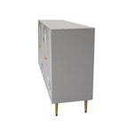 Buffet bahut moderne laqué gris 4 portes en bois - N/A