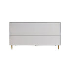 Buffet bahut moderne laqué gris 4 portes en bois - N/A