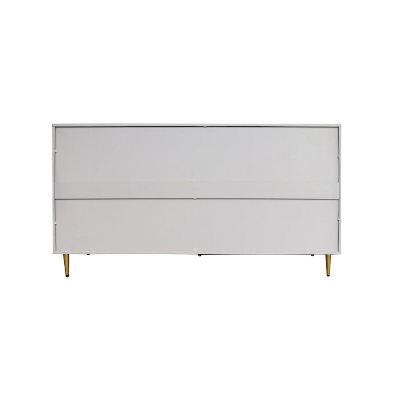Buffet bahut moderne laqué gris 4 portes en bois - N/A