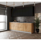 Collection Kitchen Fusion Base Teck Naturel & Noir Largeur 8.5Ft - 103x24
