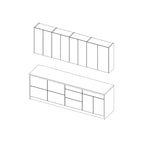 Collection Kitchen Fusion Base Teck Naturel & Noir Largeur 8.5Ft - 103x24