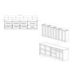 Collection Kitchen Fusion Base Teck Naturel & Noir Largeur 8.5Ft - 103x24