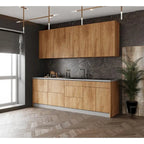 Collection Kitchen Fusion Base Teck Naturel & Noir Largeur 8.5Ft - 103x24