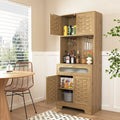 Armoire de Rangement Haute 67" pour Cuisine, Buffet Autoportant, Meuble Bar pour Alcool, Meuble de Rangement Autonome