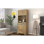 Armoire de Rangement Haute 67" pour Cuisine, Buffet Autoportant, Meuble Bar pour Alcool, Meuble de Rangement Autonome