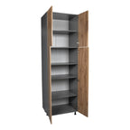 Meuble de rangement 30 x 84 avec quatre portes – Gris – 30 x 84 x 23 3/8