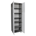 Meuble de rangement 30 x 84 avec quatre portes – Gris – 30 x 84 x 23 3/8