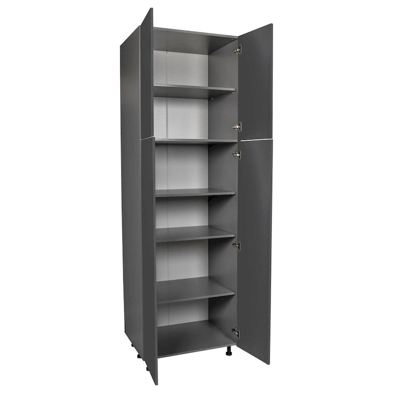 Meuble de rangement 30 x 84 avec quatre portes – Gris – 30 x 84 x 23 3/8
