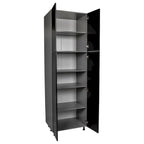 Meuble de rangement 30 x 84 avec quatre portes – Gris – 30 x 84 x 23 3/8