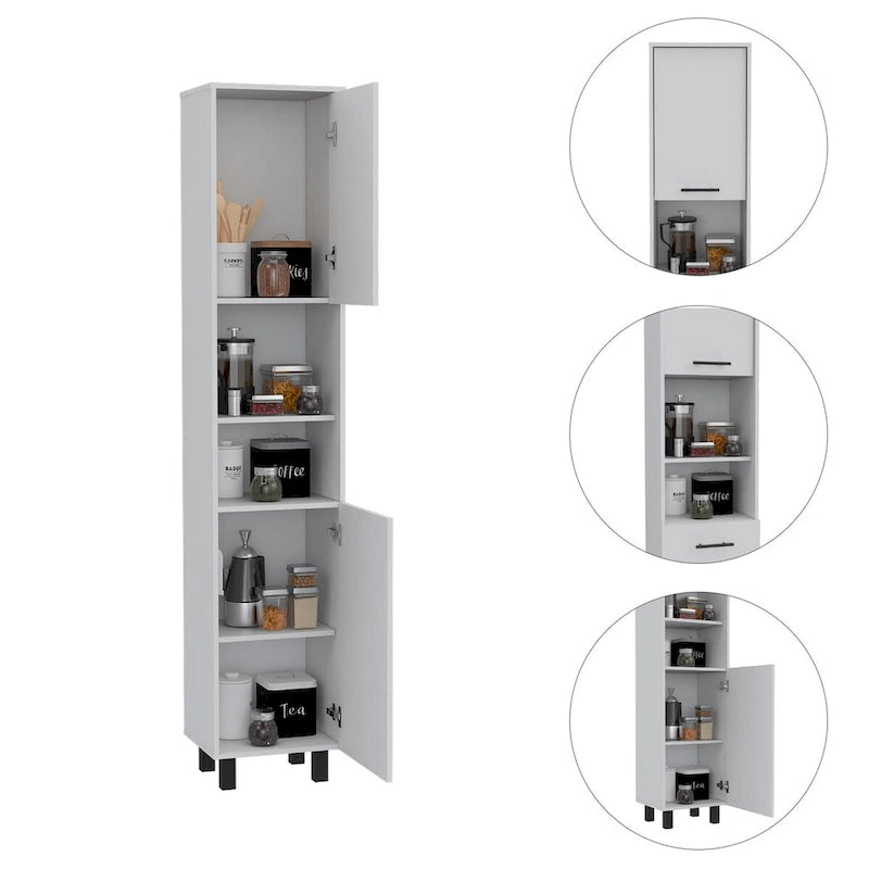 Ensemble de cuisine 2 pièces FM Furniture Nashville, îlot de cuisine Brooklyn et armoire de rangement Sheffield