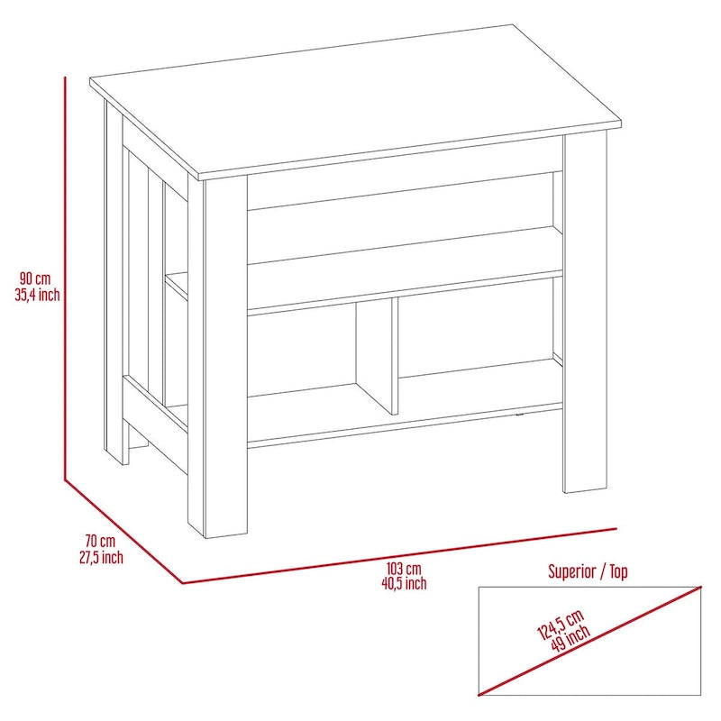 Ensemble de cuisine 2 pièces FM Furniture Nashville, îlot de cuisine Brooklyn et armoire de rangement Sheffield