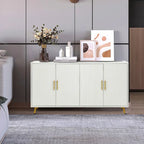 Meuble TV en bois avec armoire de rangement et étagères réglables