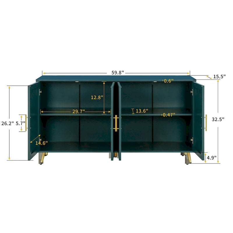 Meuble TV en bois avec armoire de rangement et étagères réglables