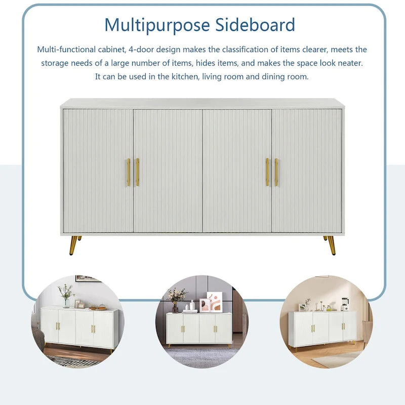 Meuble TV en bois avec armoire de rangement et étagères réglables