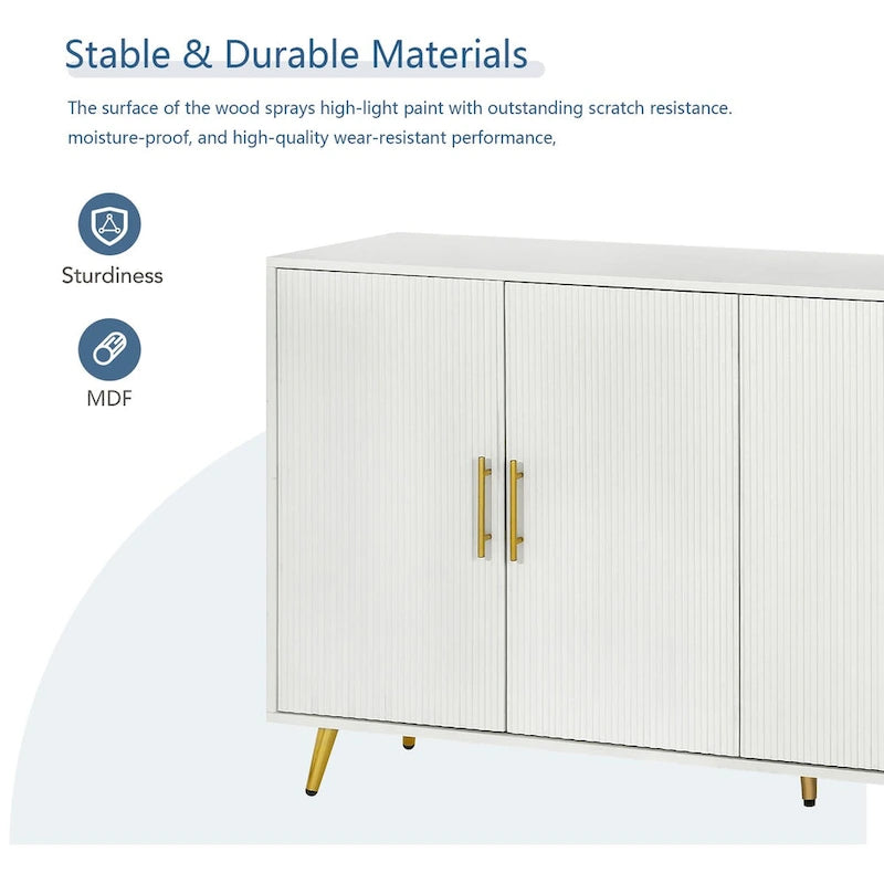 Meuble TV en bois avec armoire de rangement et étagères réglables