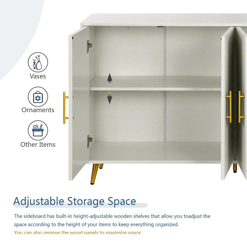Meuble TV en bois avec armoire de rangement et étagères réglables