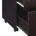 Classeur mobile 3 tiroirs de 66 cm, roulettes lisses, cappuccino foncé