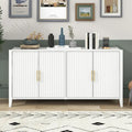 Meuble de Rangement Buffet en Bois avec Poignées en Métal