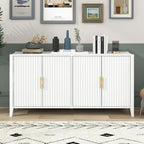 Meuble de Rangement Buffet en Bois avec Poignées en Métal