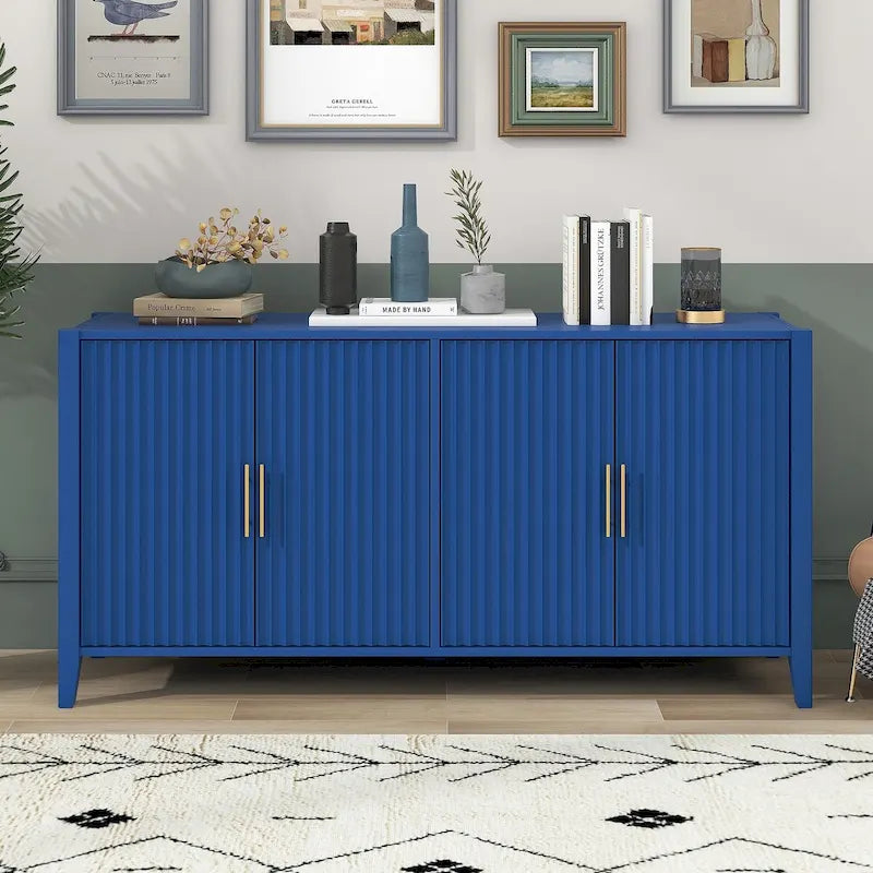 Meuble de Rangement Buffet en Bois avec Poignées en Métal