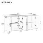 Meuble de Rangement Buffet en Bois avec Poignées en Métal