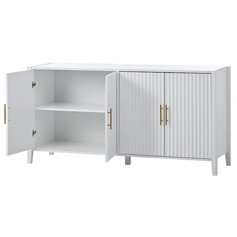 Meuble de Rangement Buffet en Bois avec Poignées en Métal