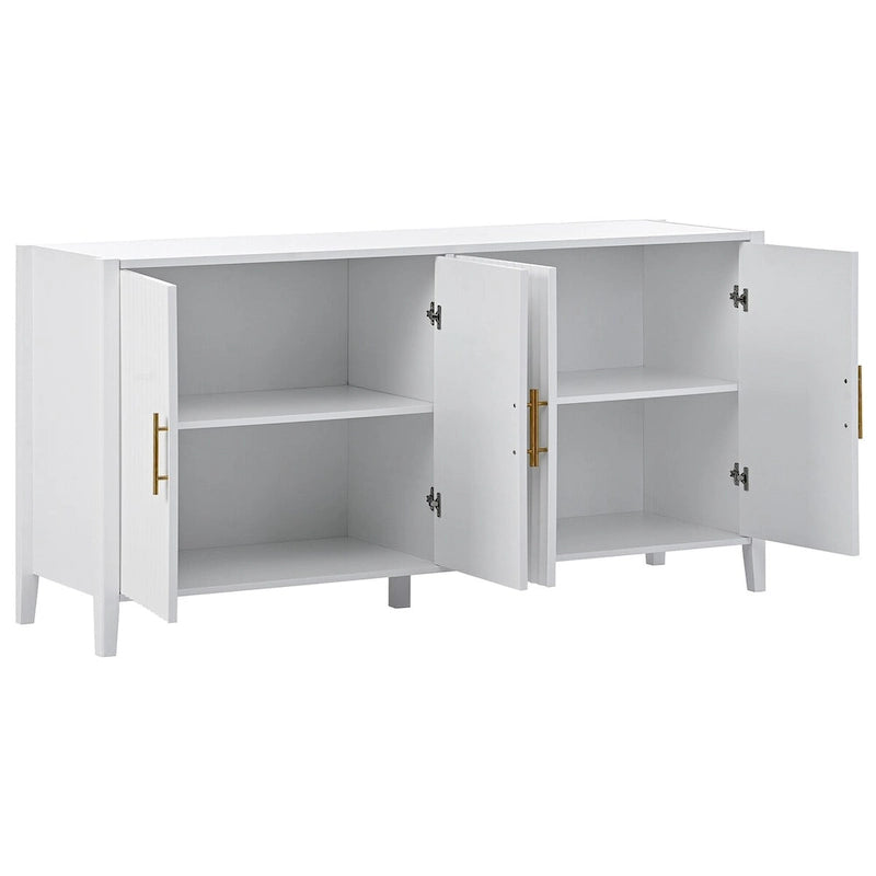 Meuble de Rangement Buffet en Bois avec Poignées en Métal