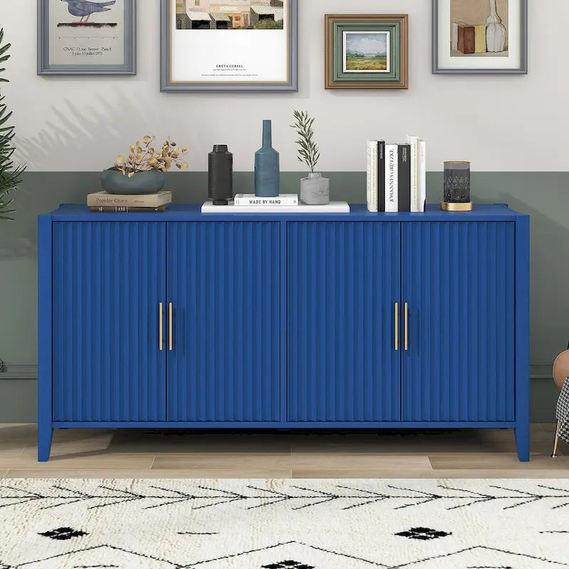 Meuble de Rangement Buffet en Bois avec Poignées en Métal