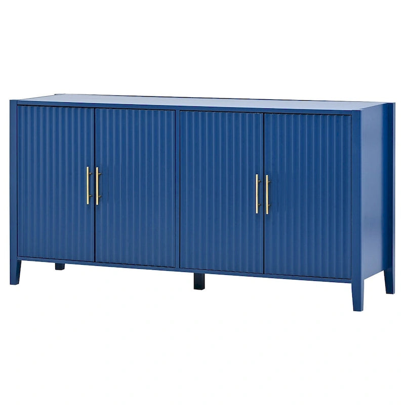Meuble de Rangement Buffet en Bois avec Poignées en Métal