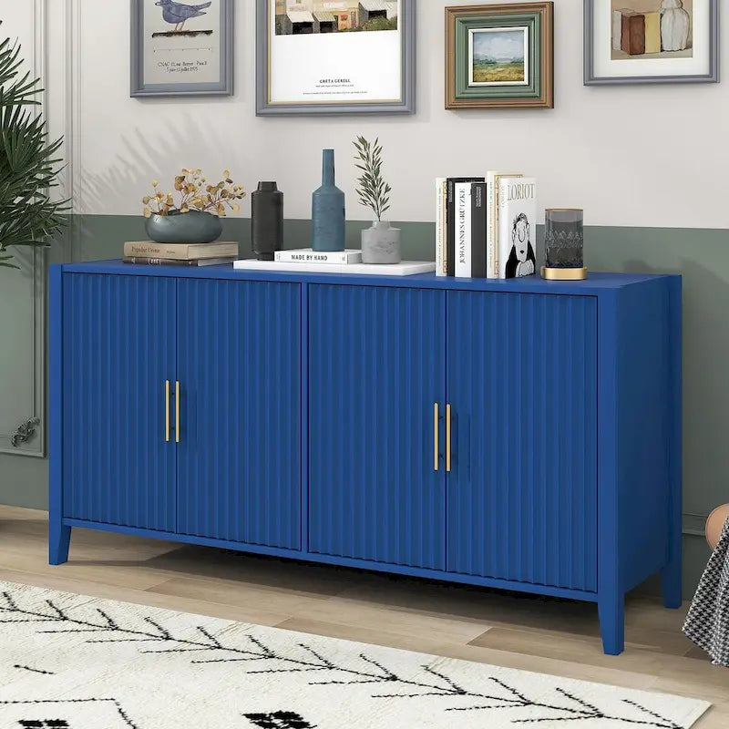 Meuble de Rangement Buffet en Bois avec Poignées en Métal