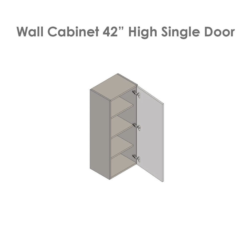 Meuble haut mural 12 x 42 – Porte simple – Gris – 12 x 42 x 12