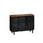 Meuble d'appoint vintage avec porte et étagères en verre trempé dépoli, buffet de cuisine, meuble d'entrée