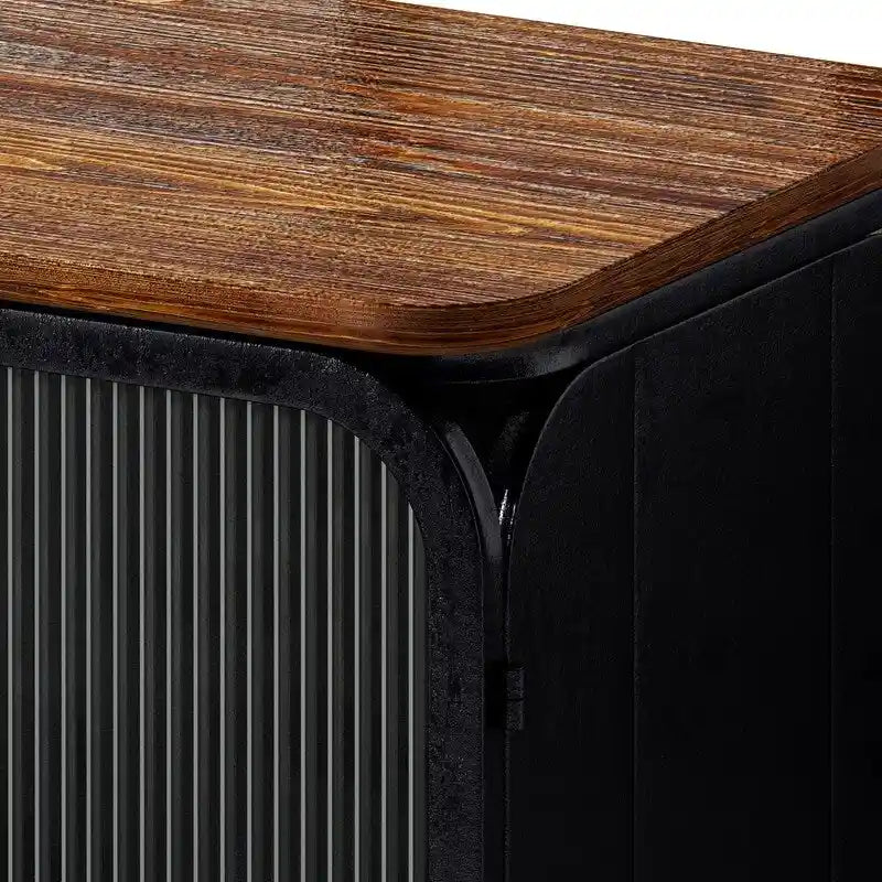 Meuble d'appoint vintage avec porte et étagères en verre trempé dépoli, buffet de cuisine, meuble d'entrée