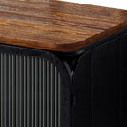 Meuble d'appoint vintage avec porte et étagères en verre trempé dépoli, buffet de cuisine, meuble d'entrée