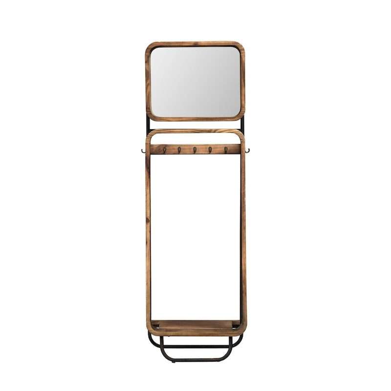 Porte-manteau industriel Arya en bois/métal