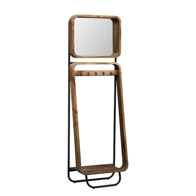 Porte-manteau industriel Arya en bois/métal