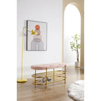 Velvet Home Storage Soft Bag Cushion Iron Art Shoe Changing Round Bench