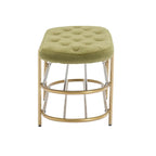 Banquette ronde en fer forgé avec coussin en velours et sac de rangement souple pour chaussures