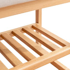 Banc à Chaussures en Bois, Organisateur Étagère avec Coussin en Éponge à Haute Élasticité