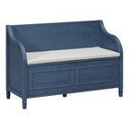 Rustic Style Solid wood Entryway Multifunctional Storage Bench with Safety Hinge
