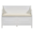 Banc de rangement multifonctionnel en bois massif de style rustique pour entrée avec charnière de sécurité