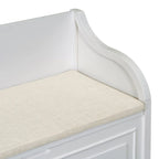 Banc de rangement multifonctionnel en bois massif de style rustique pour entrée avec charnière de sécurité
