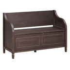 Banc de rangement multifonctionnel en bois massif de style rustique pour entrée avec charnière de sécurité