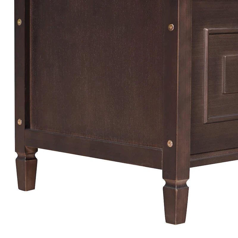Banc de rangement multifonctionnel en bois massif de style rustique pour entrée avec charnière de sécurité