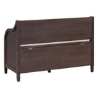 Banc de rangement multifonctionnel en bois massif de style rustique pour entrée avec charnière de sécurité