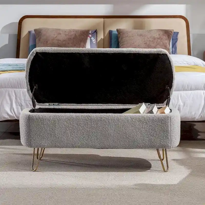 Banc ottoman de rangement de 51 pouces