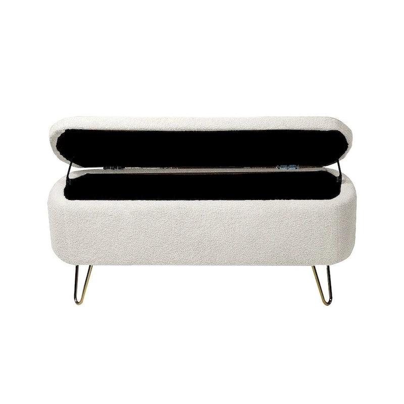 Banc ottoman de rangement de 51 pouces