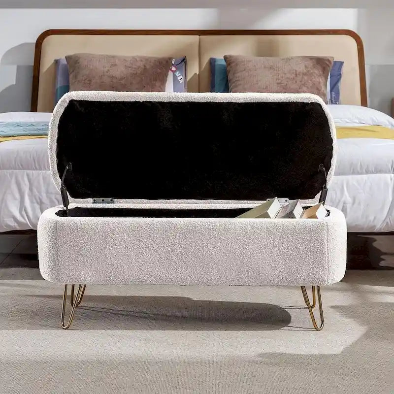 Banc ottoman de rangement de 51 pouces