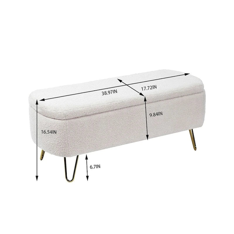 Banc ottoman de rangement de 51 pouces