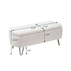 Banc ottoman de rangement de 51 pouces